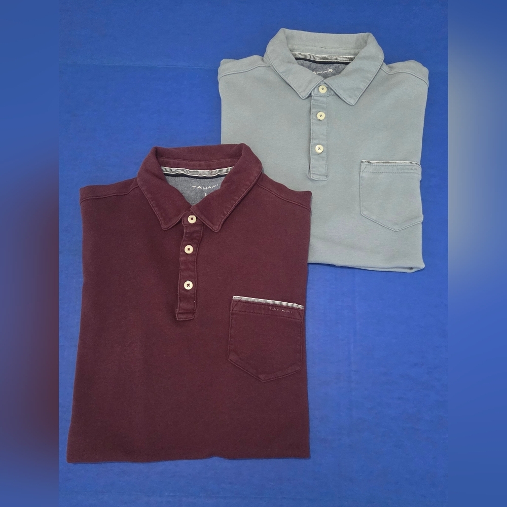 Tahari Men's Polo Pack - Burgundy and Light Blue Gray